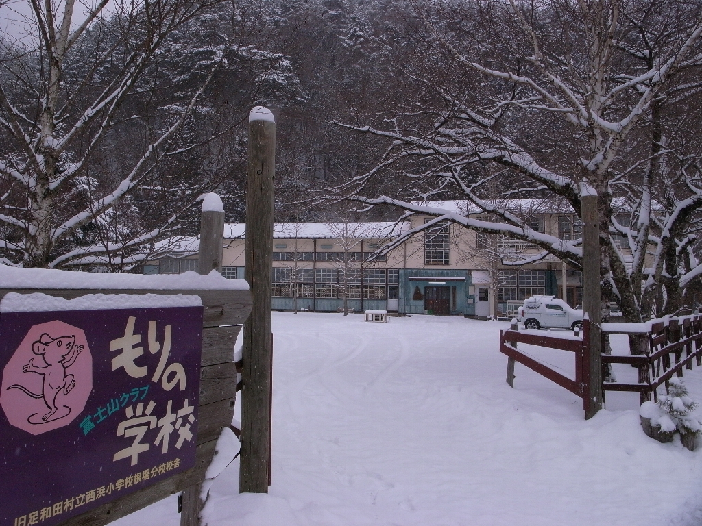 定例クリーン　はじまって以来の降雪中止　（もりの学校も雪だらけ）